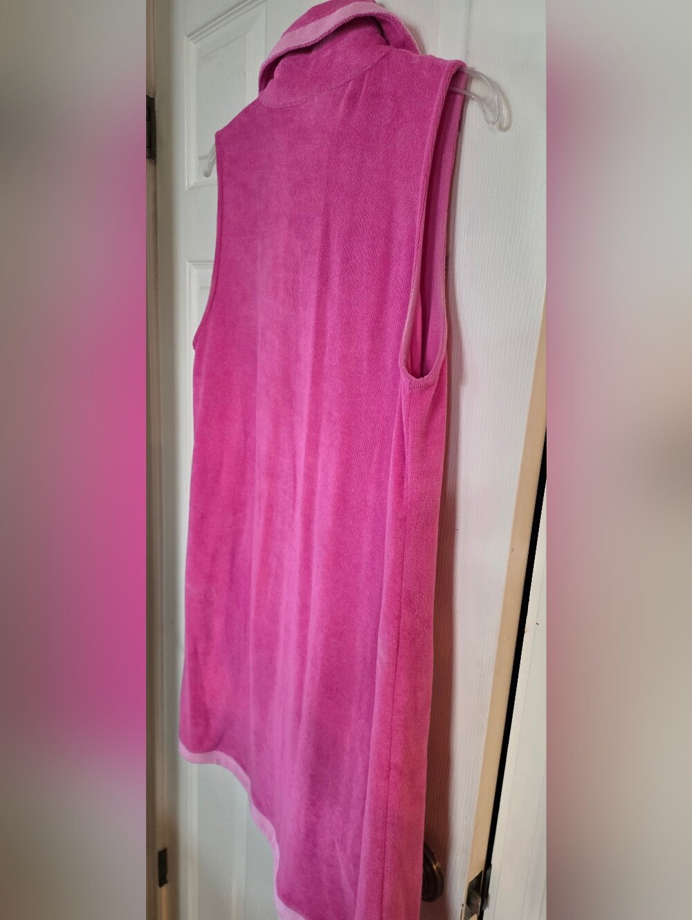 Atlantic Pacific X Lake Darcy Terry Cloth Sleeveless Dress Pink Lychee Medium - Picture 7 of 13